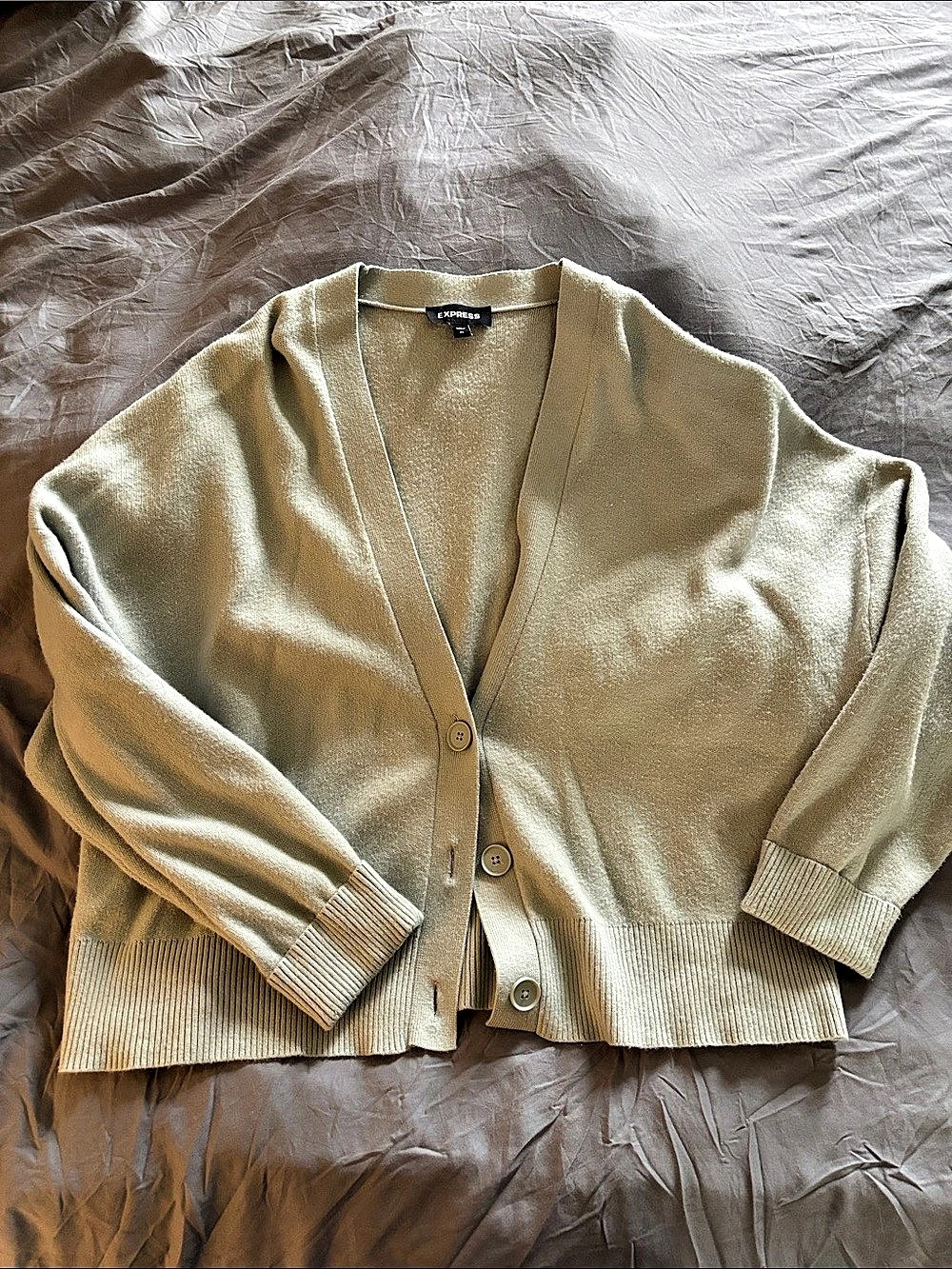 Express Knit Cardigan Sage XL